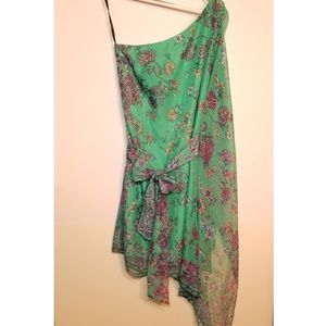 One shoulder scarf dress by Laundry Shelli Segal